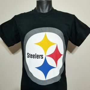 VINTAGE Pittsburgh Steelers Shirt M Mens Black 90s NFL Football Salem Sportswear
